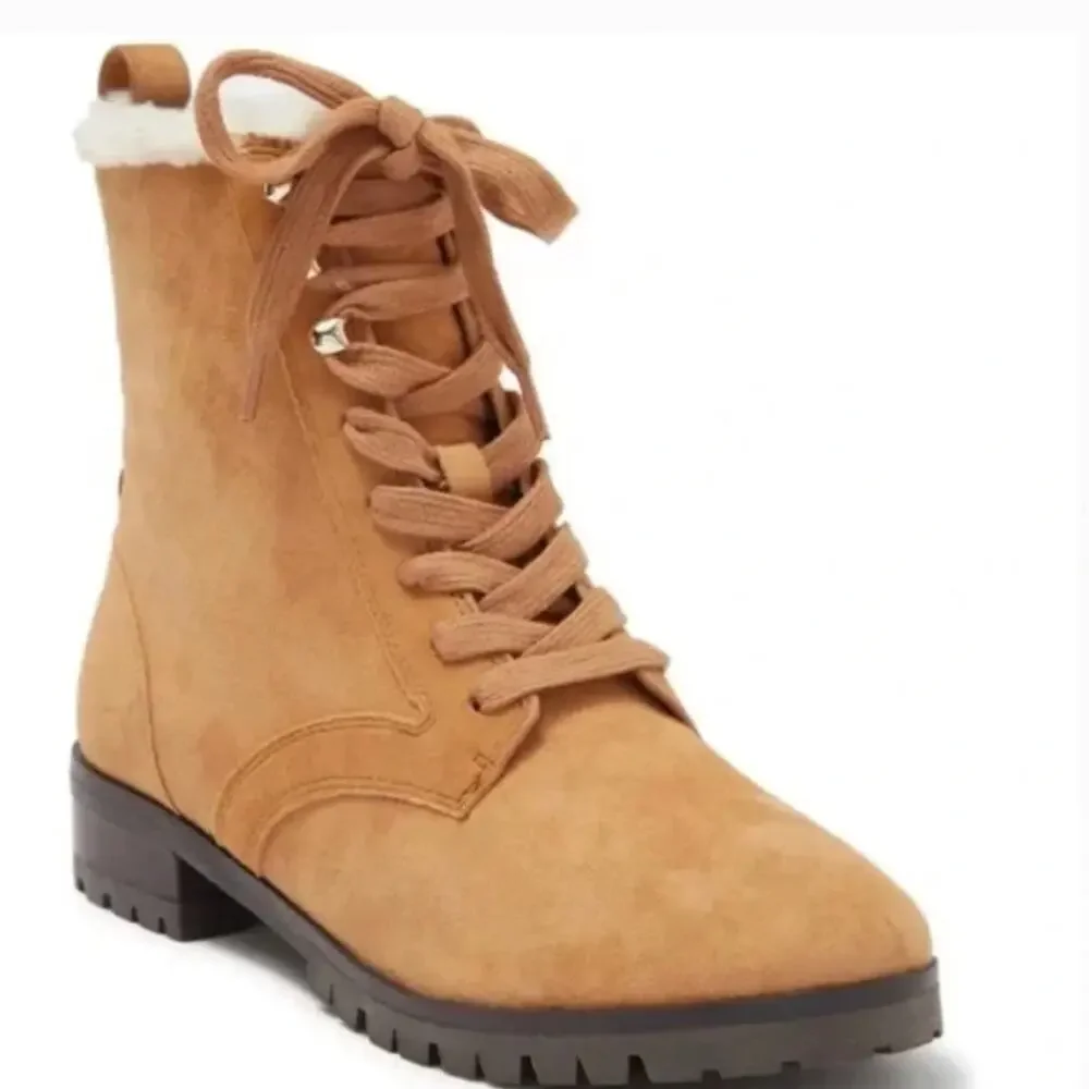 NEW $258 Kate Spade Raegan Faux Shearling Lined Lug Sole Boot